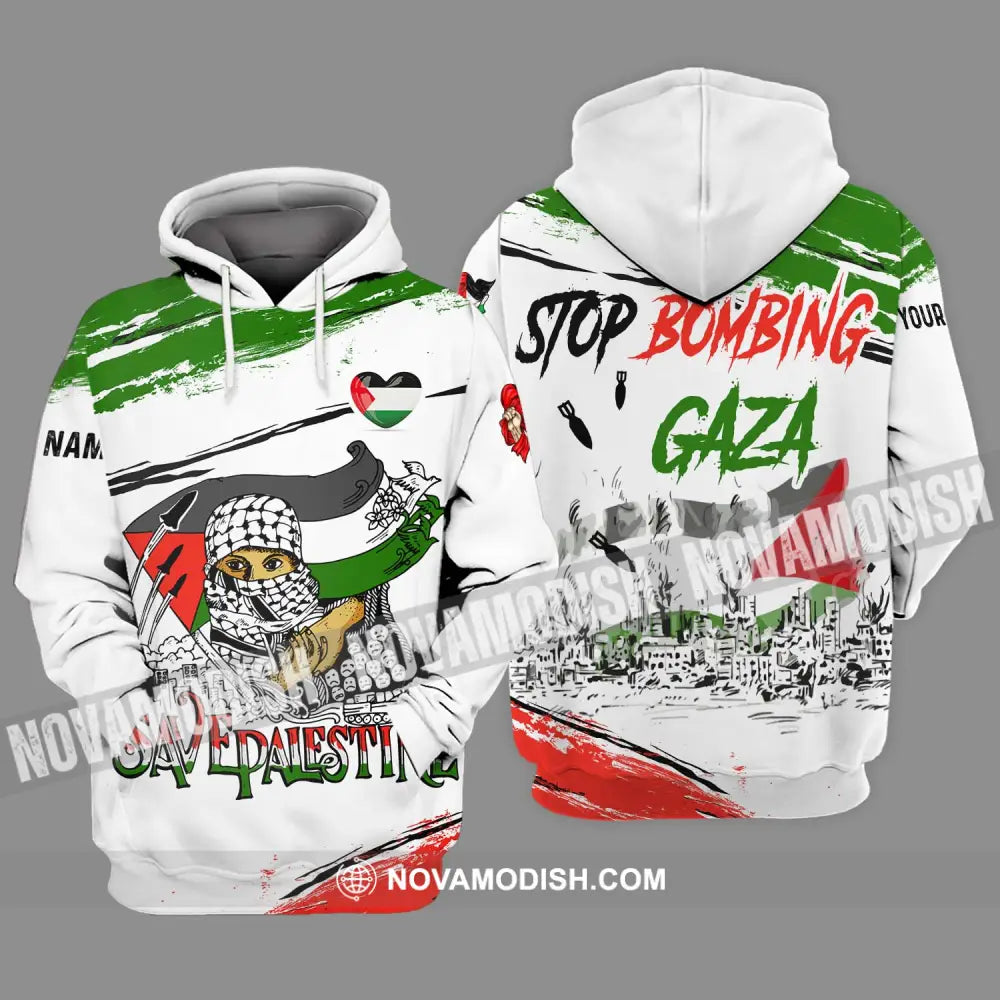 Unisex Shirt - Custom Name Shirt Stop Bombing Gaza Hoodie / S T-shirt