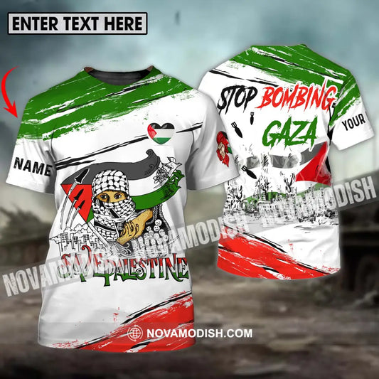 Unisex Shirt - Custom Name Shirt Stop Bombing Gaza T-shirt