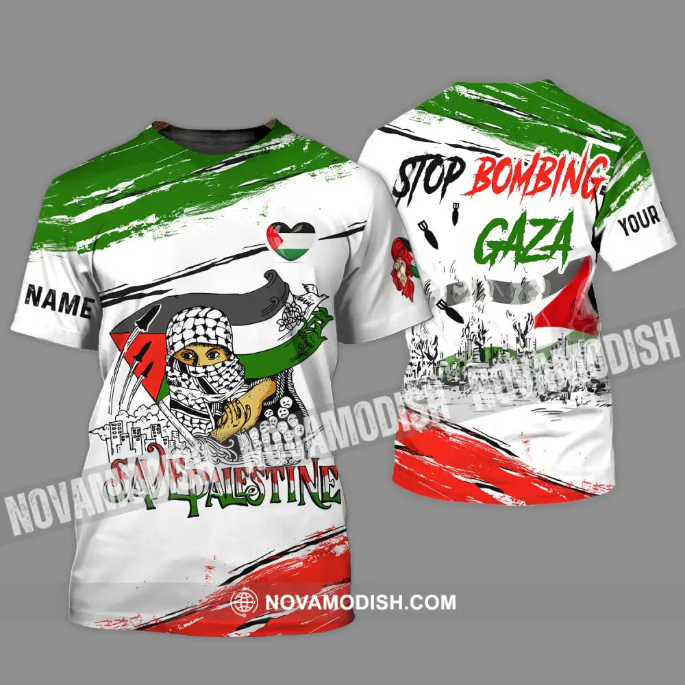 Unisex Shirt - Custom Name Shirt Stop Bombing Gaza T-Shirt / S T-shirt