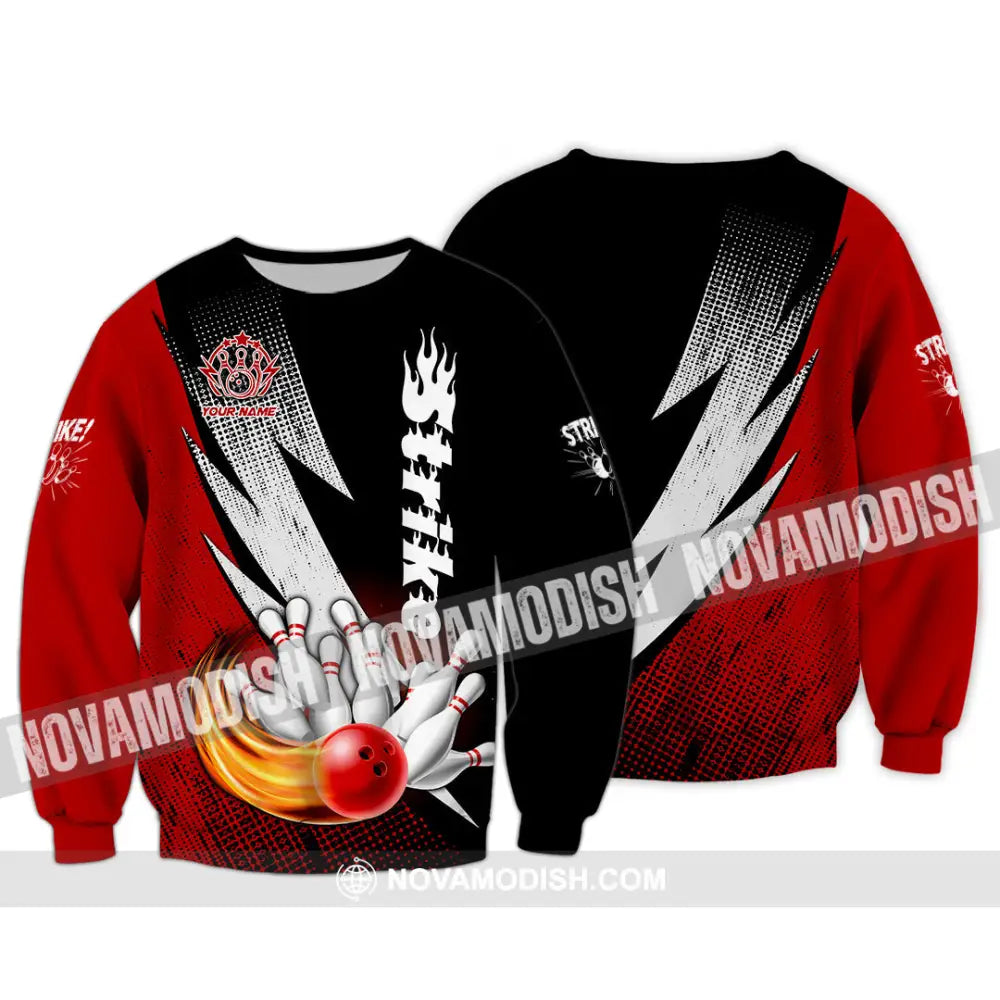 Unisex Shirt - Custom Name Strike Bowling Sport Shirt Long Sleeve / S T-shirt