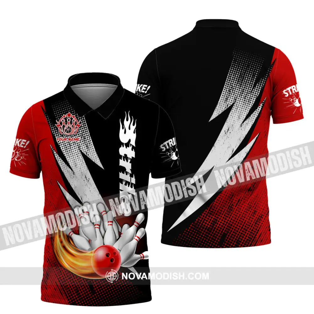 Unisex Shirt - Custom Name Strike Bowling Sport Shirt Polo Shirt / S T-shirt