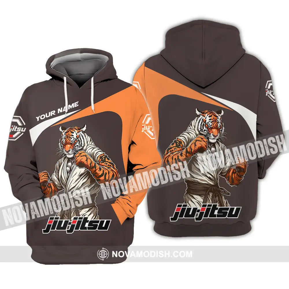 Unisex Shirt - Custom Name Strong Tiger Jiu Jitsu Shirt Hoodie / S T-shirt