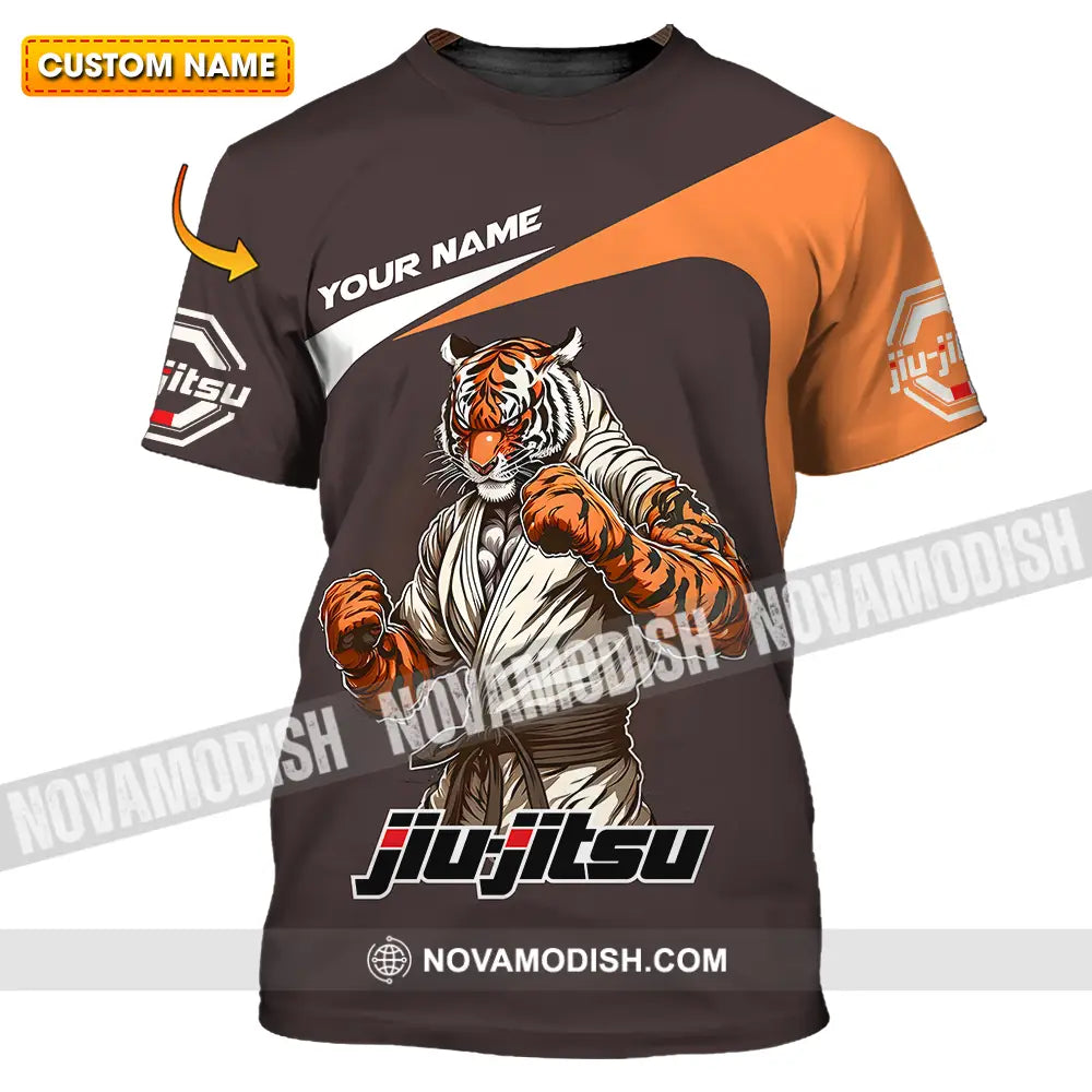 Unisex Shirt - Custom Name Strong Tiger Jiu Jitsu Shirt T-shirt