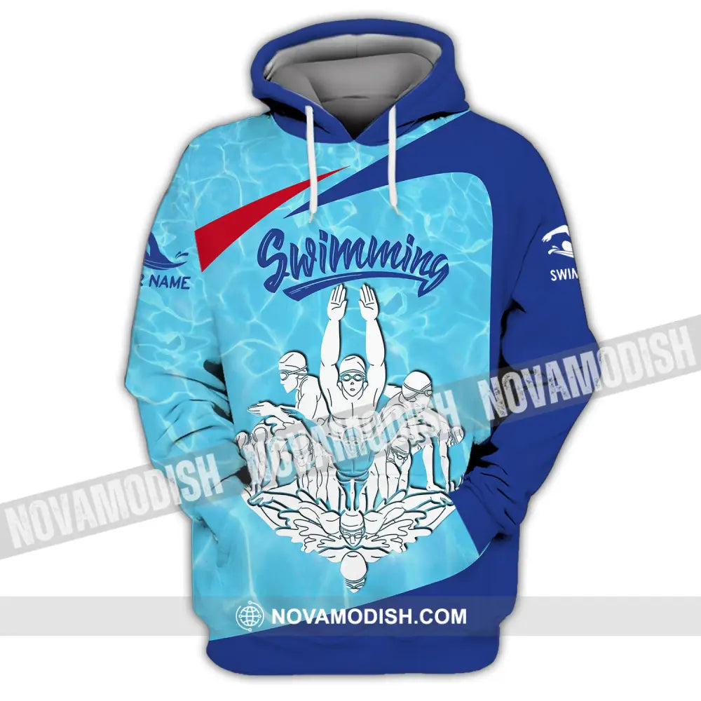 Unisex Shirt Custom Name Swimming Club T-Shirt Gift For Swimmers Hoodie / S