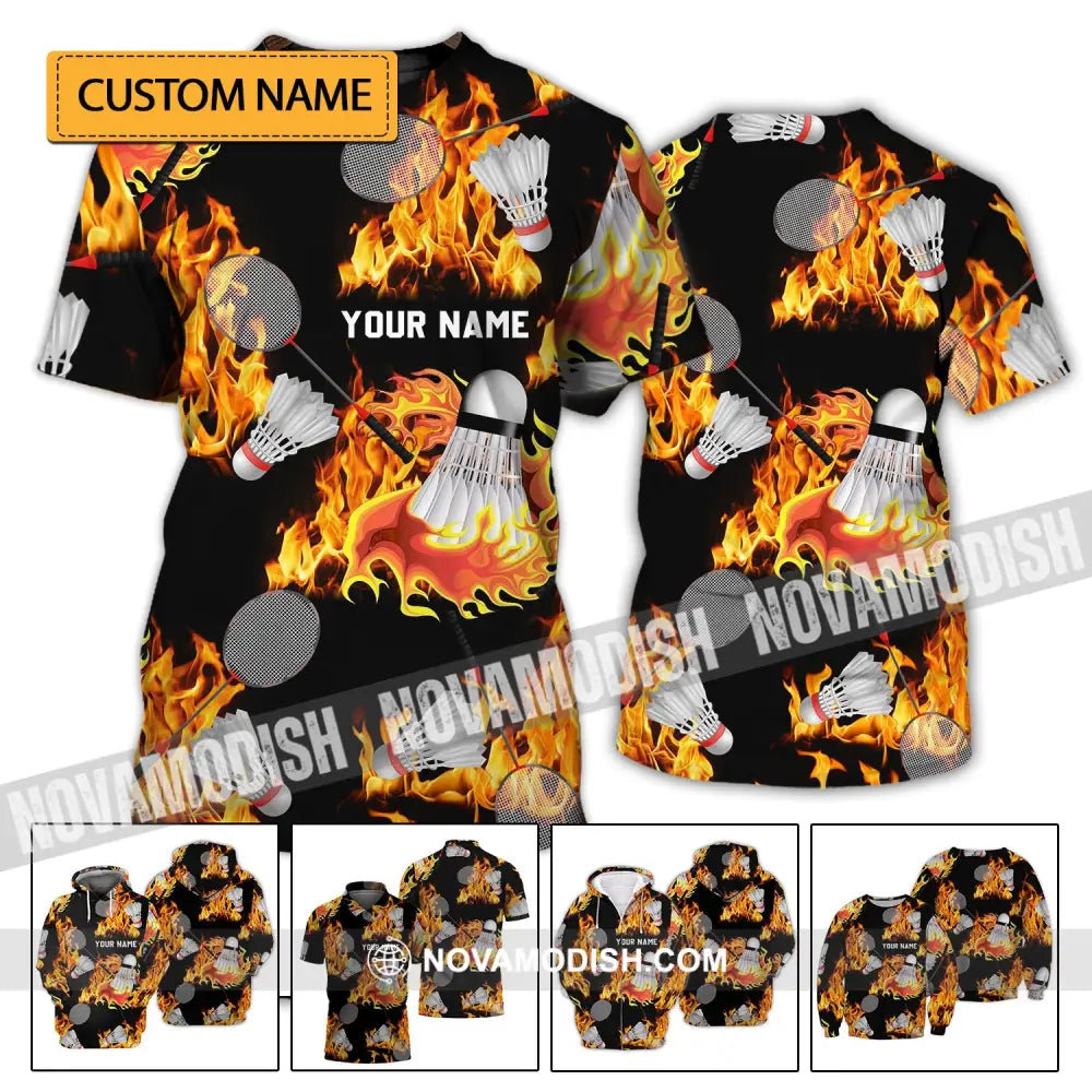 Unisex Shirt - Custom Name T-Shirt - Badminton Clothing T-shirt