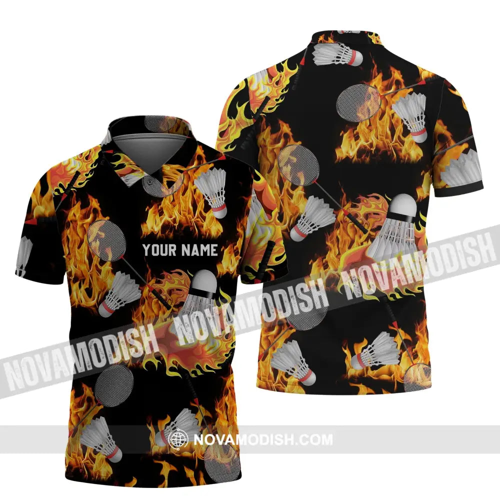 Unisex Shirt - Custom Name T-Shirt - Badminton Clothing Polo Shirt / S T-shirt