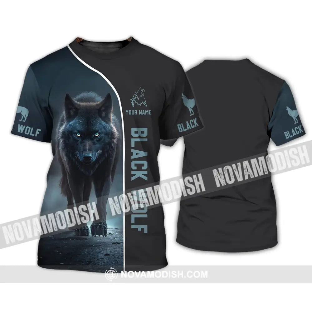 Unisex Shirt - Custom Name T-Shirt Black Wolf T-Shirt / S T-shirt