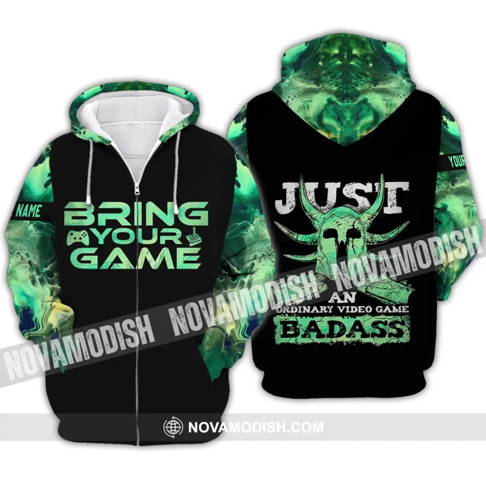 Unisex Shirt - Custom Name T-Shirt Bring Your Game Zipper Hoodie / S T-shirt