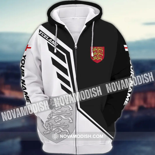 Unisex Shirt - Custom Name T-Shirt England Iceland Zipper Hoodie / S T-shirt