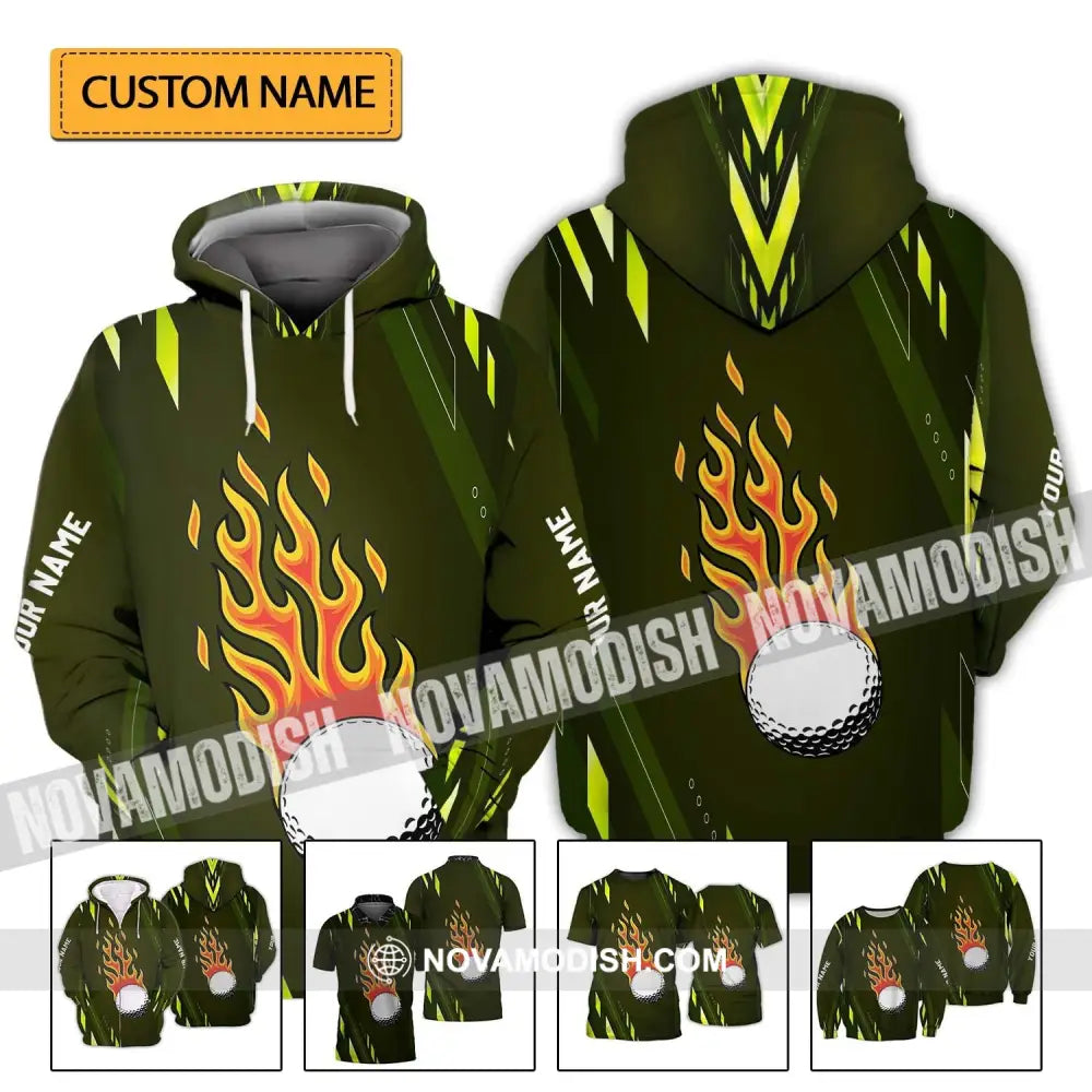 Unisex Shirt - Custom Name T-Shirt Fire Gold Ball T-shirt