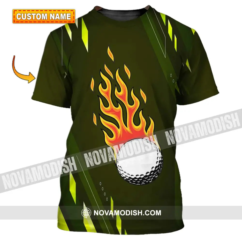 Unisex Shirt - Custom Name T-Shirt Fire Gold Ball T-shirt