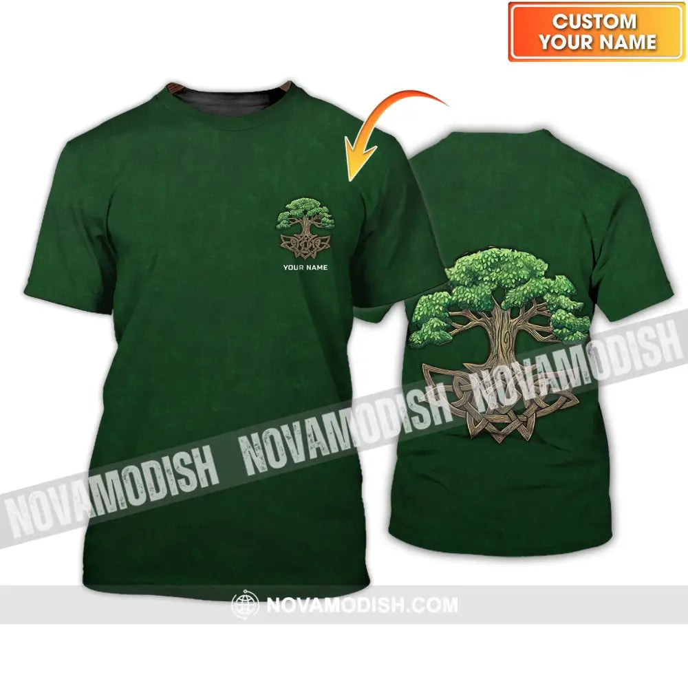 Unisex Shirt - Custom Name T-Shirt - Green Tree Shirt T-shirt