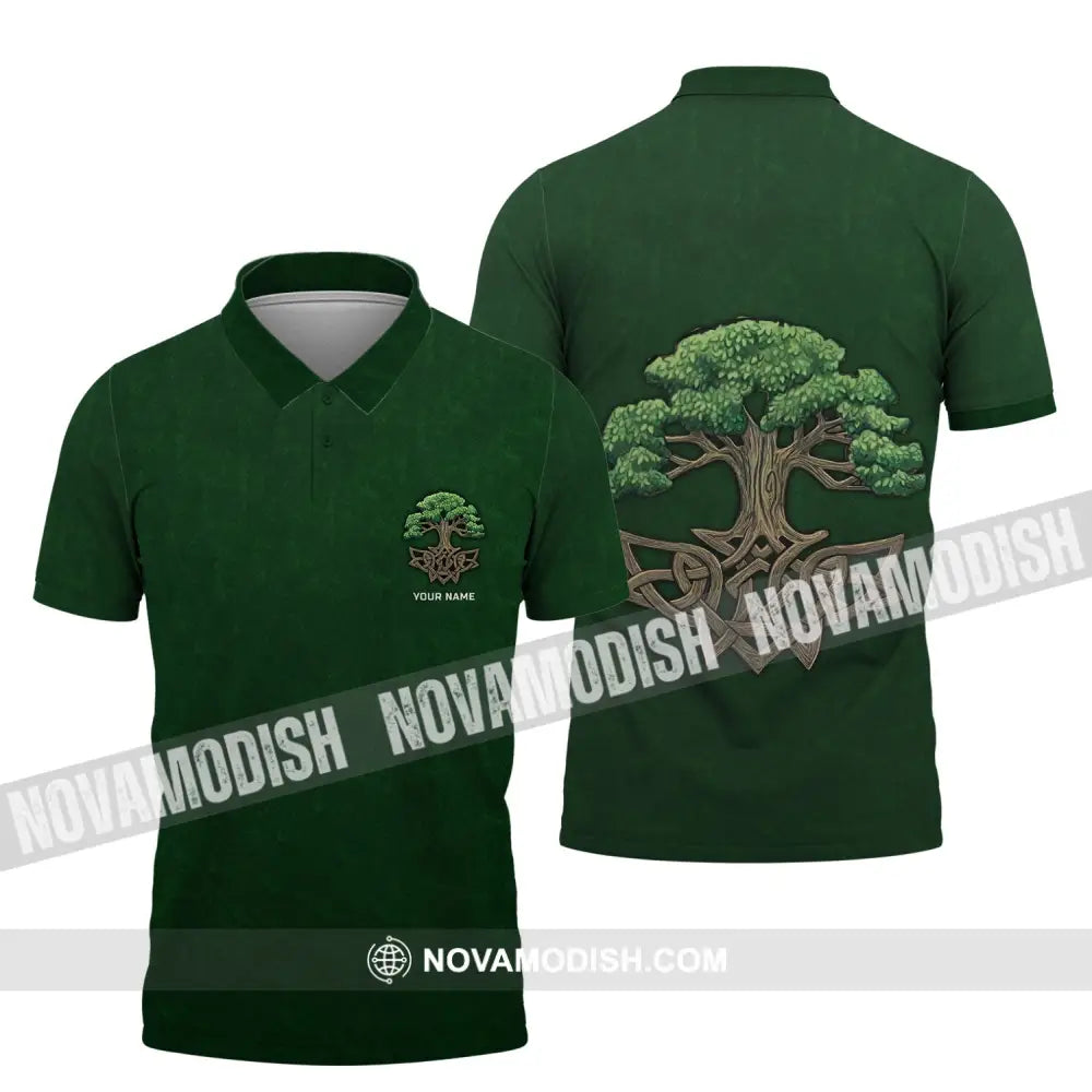 Unisex Shirt - Custom Name T-Shirt - Green Tree Shirt Polo Shirt / S T-shirt
