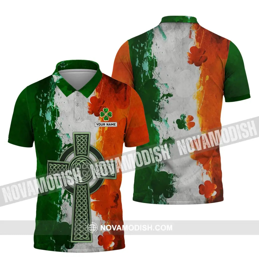 Unisex Shirt - Custom Name T-Shirt - Happy ST. Patrick’s Day Clothing Clover Shirt Polo Shirt / S T-shirt
