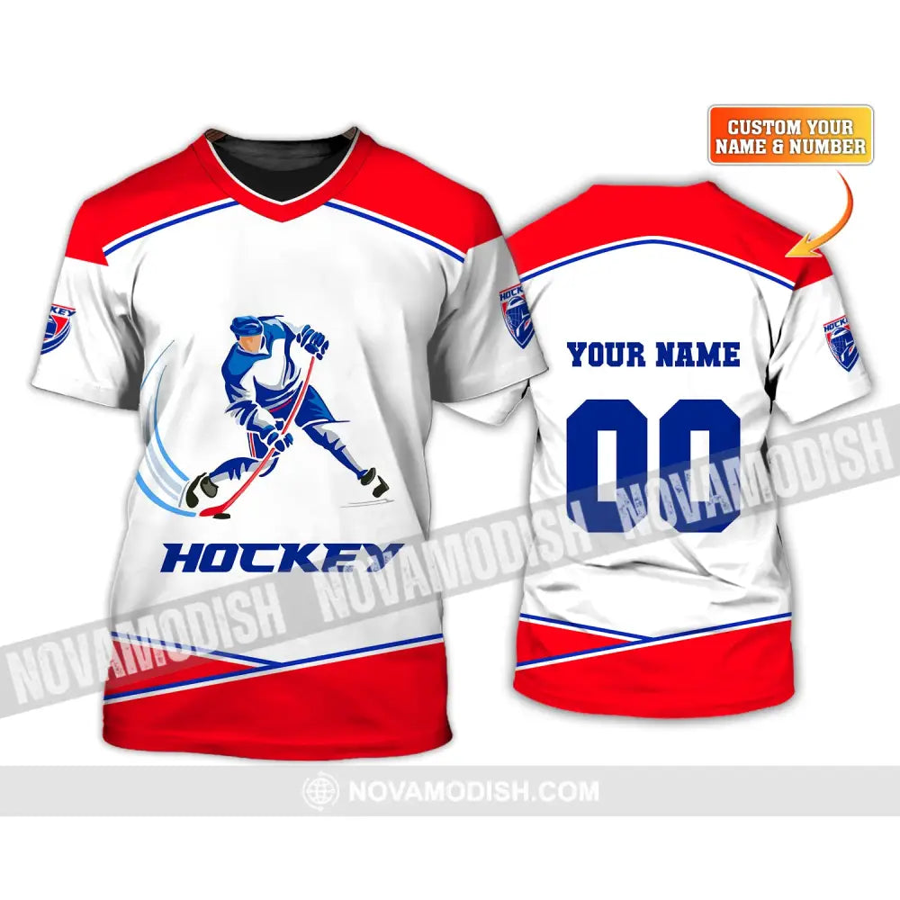 Unisex Shirt Custom Name T-Shirt Hockey Polo Gift For Player