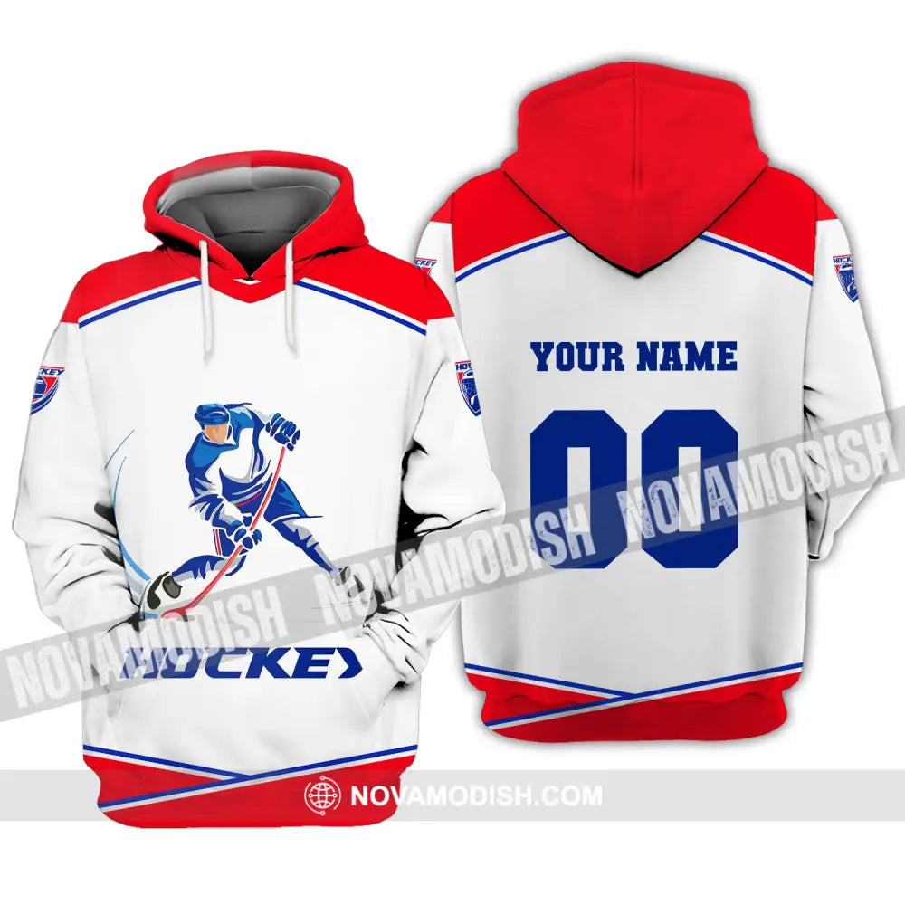 Unisex Shirt Custom Name T-Shirt Hockey Polo Gift For Player Hoodie / S