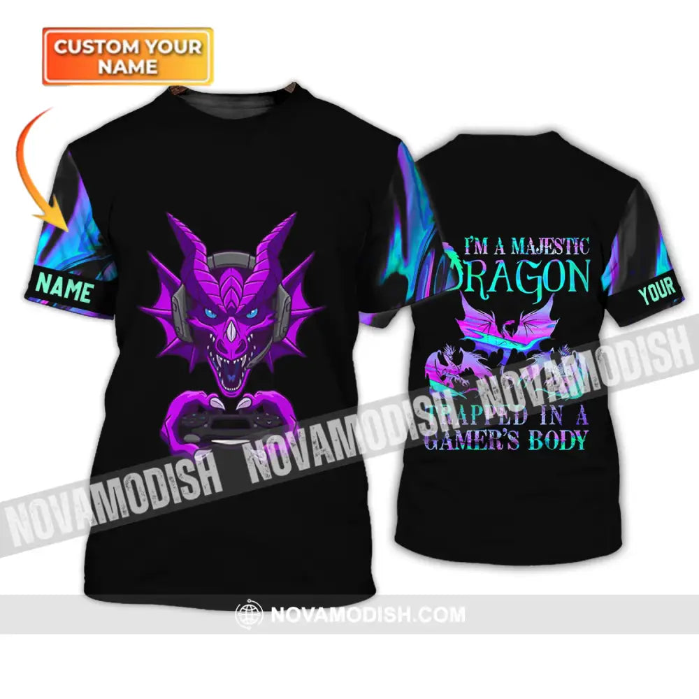 Unisex Shirt - Custom Name T-Shirt I Am A Majestic Dragon T-shirt