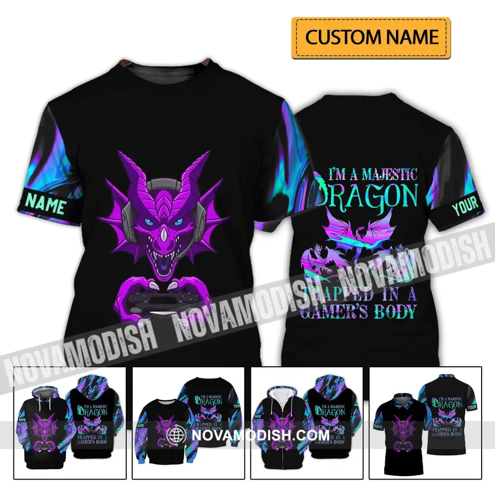 Unisex Shirt - Custom Name T-Shirt I Am A Majestic Dragon T-shirt
