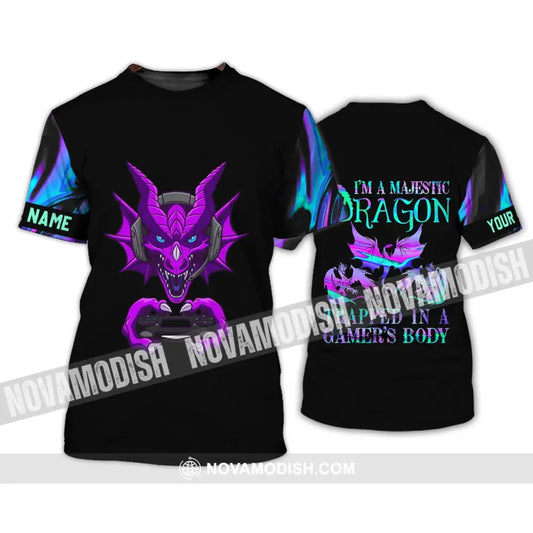 Unisex Shirt - Custom Name T-Shirt I Am A Majestic Dragon T-Shirt / S T-shirt
