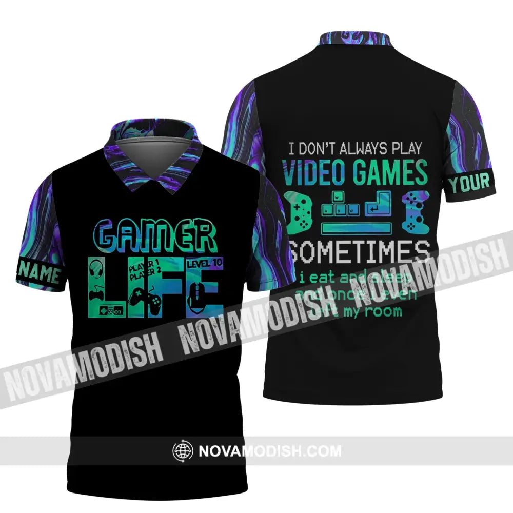 Unisex Shirt - Custom Name T-Shirt I Don’t Play Video Games Sometimes Polo Shirt / S T-shirt