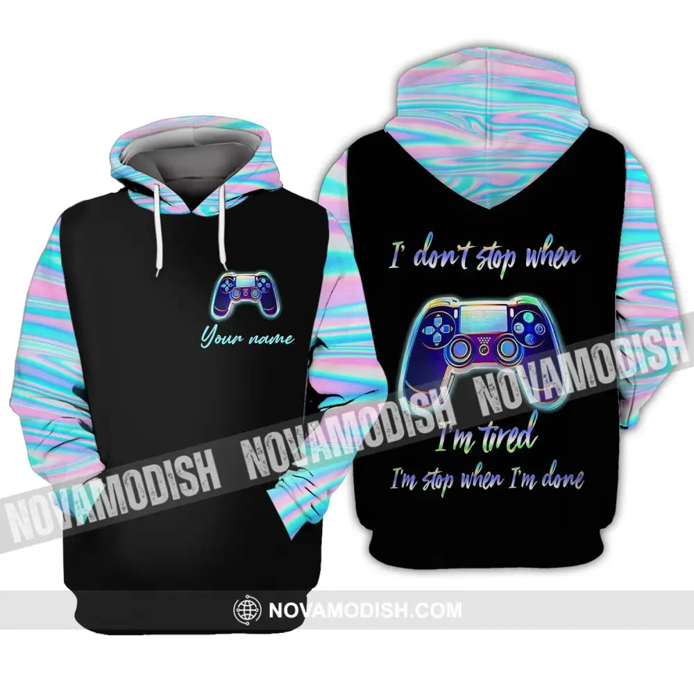 Unisex Shirt - Custom Name T-Shirt I Don’t Stop When I’m Tired I Stop When I’m Done Hoodie / S T-shirt