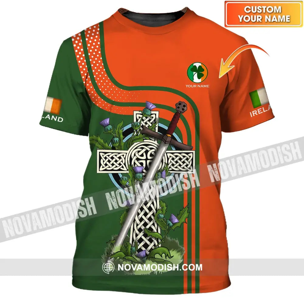 Unisex Shirt - Custom Name T-Shirt - Ireland Happy Saint Patrick’s Day T-shirt