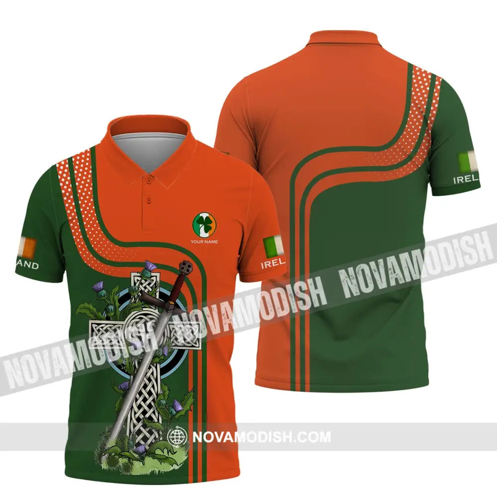 Unisex Shirt - Custom Name T-Shirt - Ireland Happy Saint Patrick’s Day Polo Shirt / S T-shirt