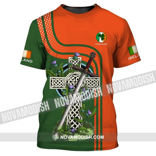 Unisex Shirt - Custom Name T-Shirt - Ireland Happy Saint Patrick’s Day T-Shirt / S T-shirt