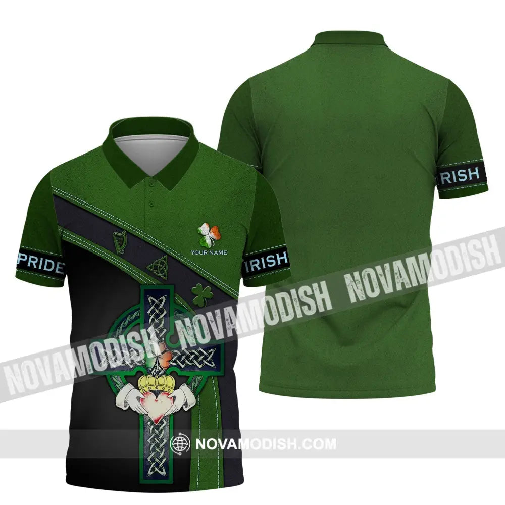 Unisex Shirt - Custom Name T-Shirt - Irish Pride Happy Saint Patrick’s Day Polo Shirt / S T-shirt