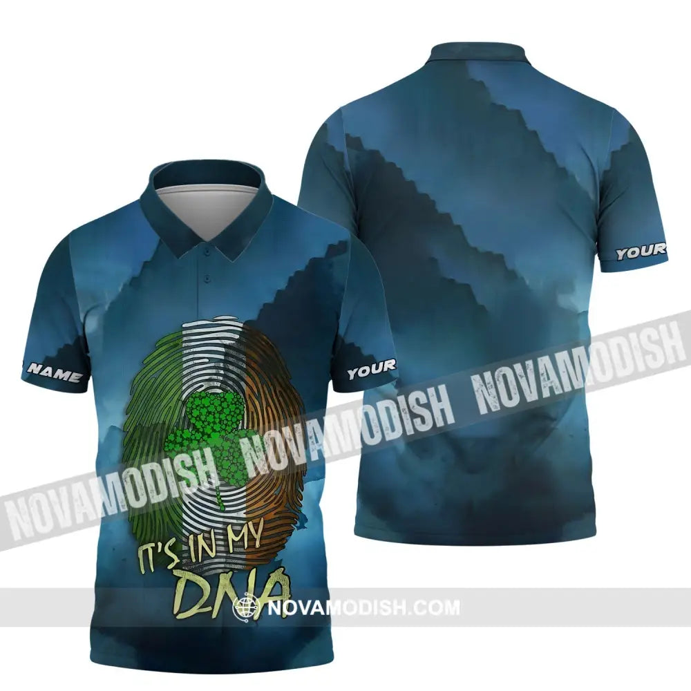 Unisex Shirt - Custom Name T-Shirt - It’s In My DNA - Clover Shirt For Saint Patrick’s Day Polo Shirt / S T-shirt
