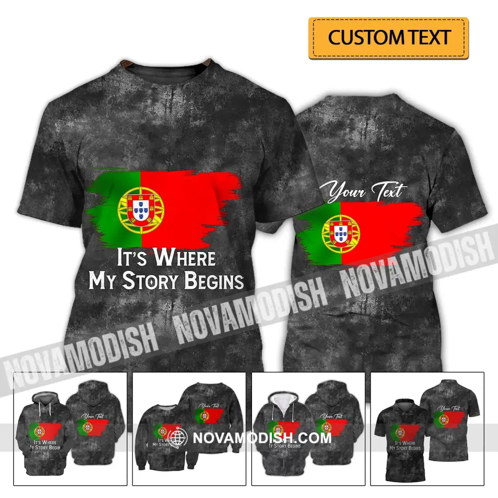 Unisex Shirt - Custom Name T-Shirt Its Where My Story Begin Wash Style Clothing T-shirt