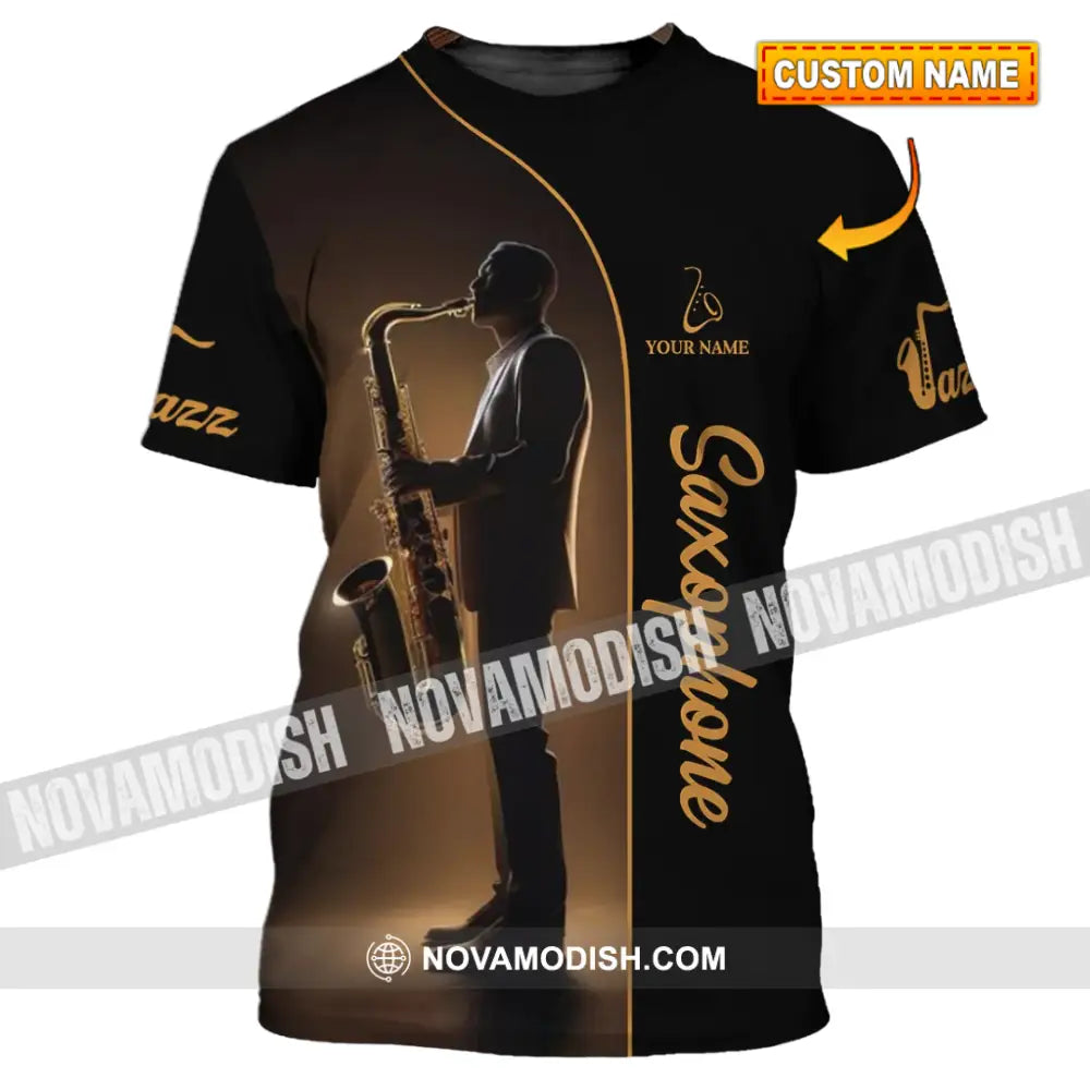 Unisex Shirt - Custom Name T-Shirt Jazz Saxophone Player Shirt T-shirt