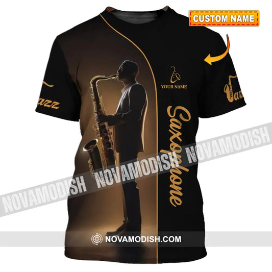 Unisex Shirt - Custom Name T-Shirt Jazz Saxophone Player Shirt T-shirt