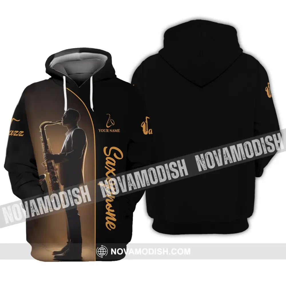 Unisex Shirt - Custom Name T-Shirt Jazz Saxophone Player Shirt Hoodie / S T-shirt