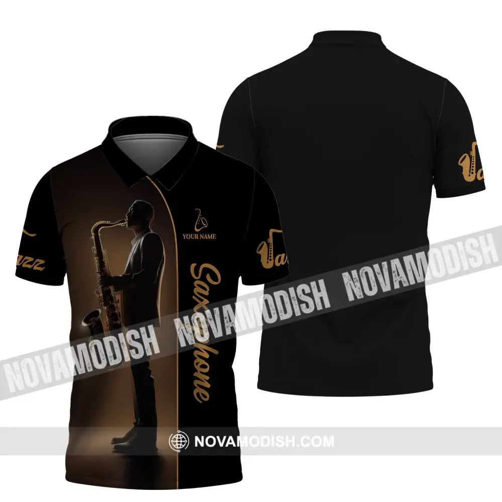 Unisex Shirt - Custom Name T-Shirt Jazz Saxophone Player Shirt Polo Shirt / S T-shirt