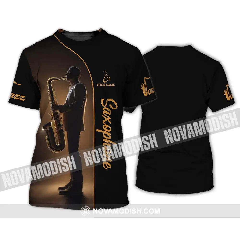 Unisex Shirt - Custom Name T-Shirt Jazz Saxophone Player Shirt T-Shirt / S T-shirt