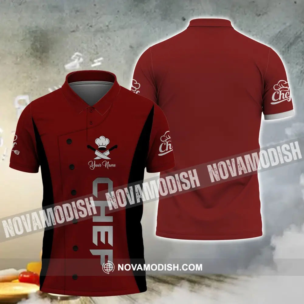 Unisex Shirt - Custom Name T-Shirt Kitchen Chef Name Kitchen Knife Polo Shirt / S T-shirt