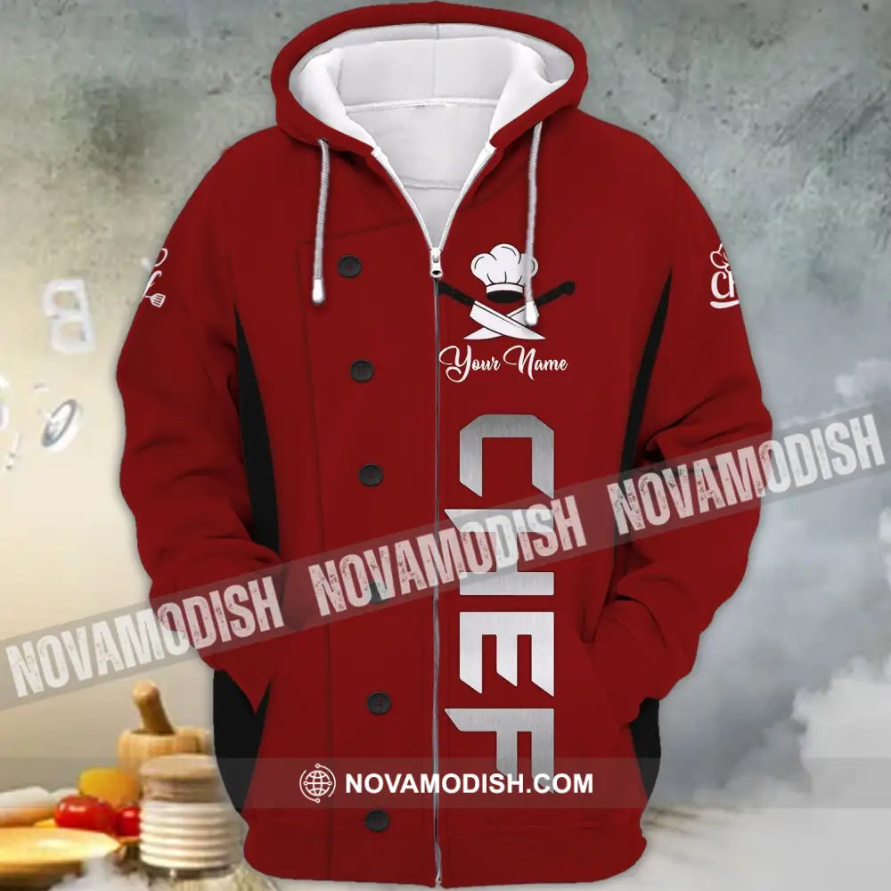 Unisex Shirt - Custom Name T-Shirt Kitchen Chef Name Kitchen Knife Zipper Hoodie / S T-shirt
