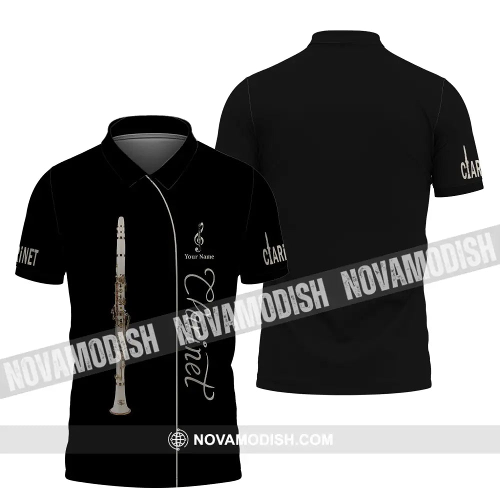 Unisex Shirt - Custom Name T-Shirt - Love Clarinet - Clarinet Lover Shirt Polo Shirt / S T-shirt
