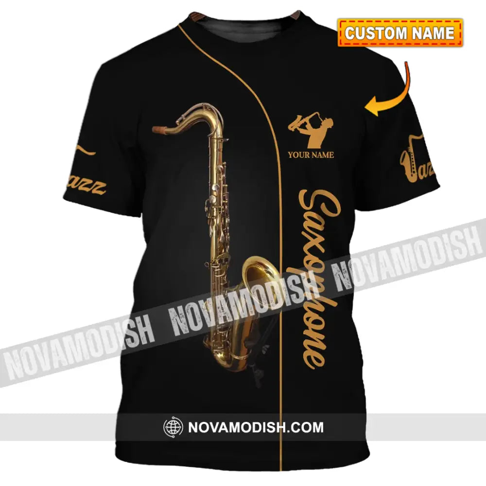 Unisex Shirt - Custom Name T-Shirt - Love Jazz Music - Saxophone Lover Shirt T-shirt