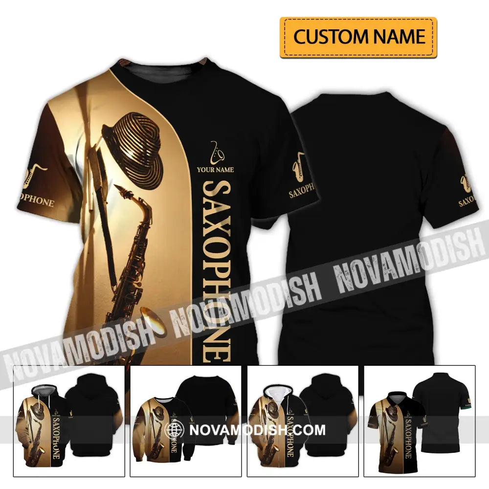 Unisex Shirt - Custom Name T-Shirt - Love Saxophone - Saxophone Player Shirt T-shirt