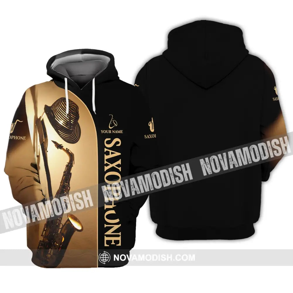 Unisex Shirt - Custom Name T-Shirt - Love Saxophone - Saxophone Player Shirt Hoodie / S T-shirt