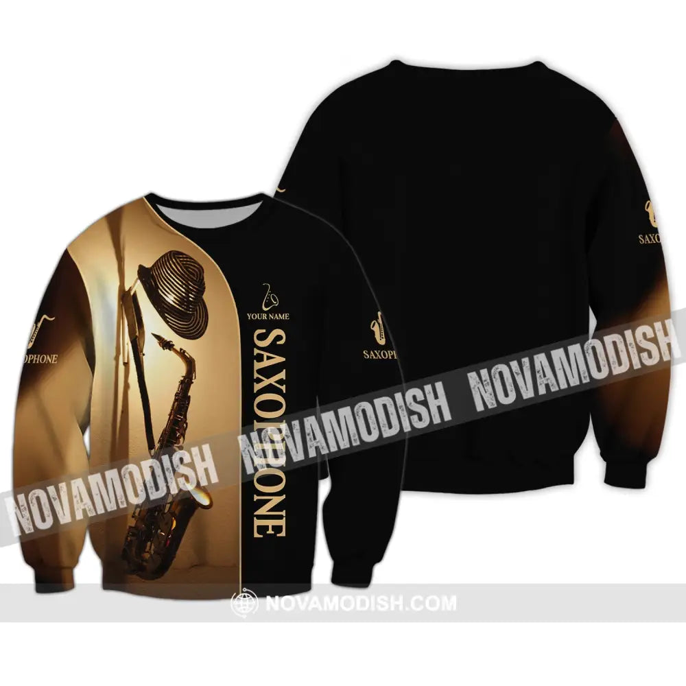 Unisex Shirt - Custom Name T-Shirt - Love Saxophone - Saxophone Player Shirt Long Sleeve / S T-shirt