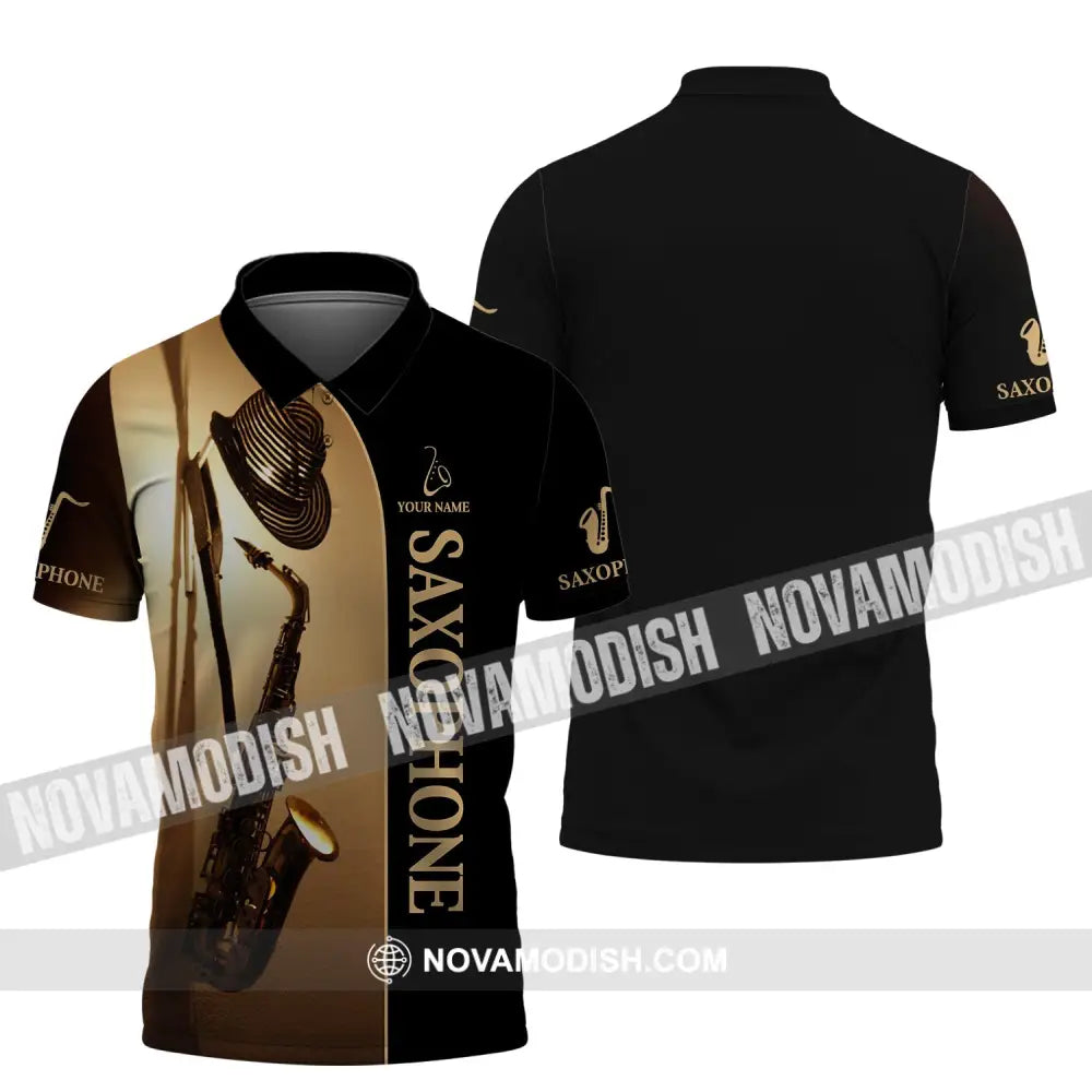 Unisex Shirt - Custom Name T-Shirt - Love Saxophone - Saxophone Player Shirt Polo Shirt / S T-shirt
