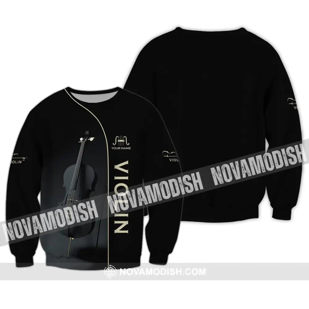 Unisex Shirt - Custom Name T-Shirt - Love Violin - Violin Lover Shirt Long Sleeve / S T-shirt