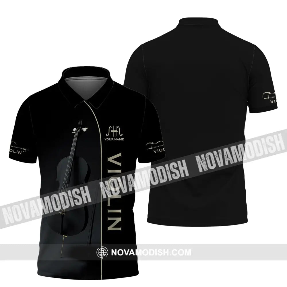 Unisex Shirt - Custom Name T-Shirt - Love Violin - Violin Lover Shirt Polo Shirt / S T-shirt