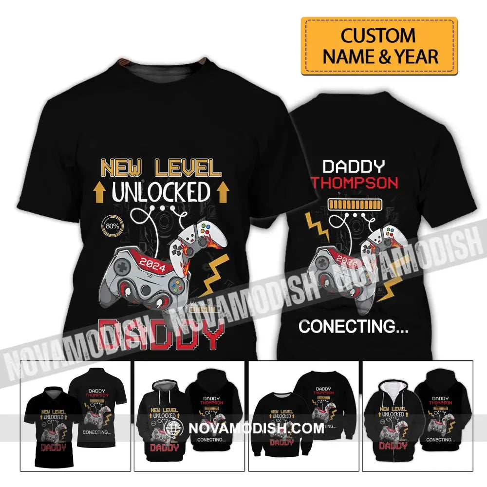 Unisex Shirt - Custom Name T-Shirt New Level Unlocked T-shirt