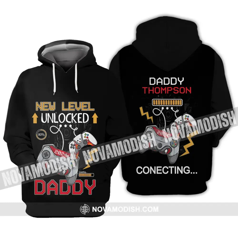 Unisex Shirt - Custom Name T-Shirt New Level Unlocked Hoodie / S T-shirt