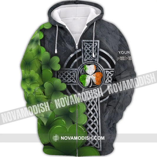 Unisex Shirt - Custom Name T-Shirt - Patrick’s Day Gift Happy Saint Patrick’s Day Zipper Hoodie / S T-shirt