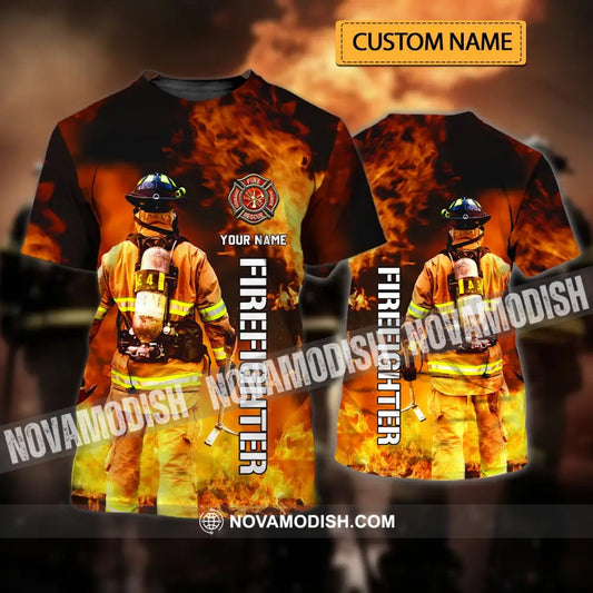 Unisex Shirt - Custom Name T-Shirt Personalized Firefighter Gift For Fireman T-Shirt